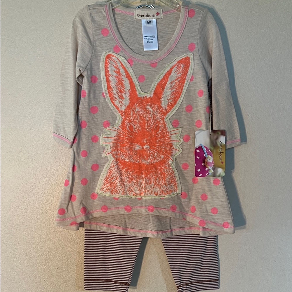 Casual 2pc Set with Cleaverly Design Bunny Print.
